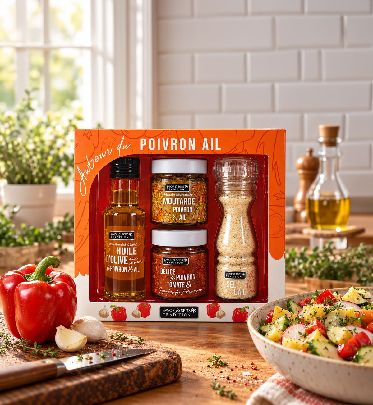 Stimmungsbild – Geschenkset "Rund um Paprika & Knoblauch"