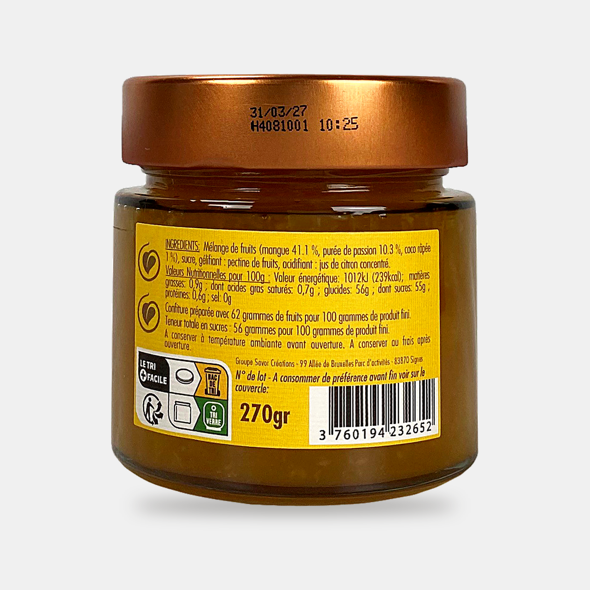 Confiture Mangue Coco Passion