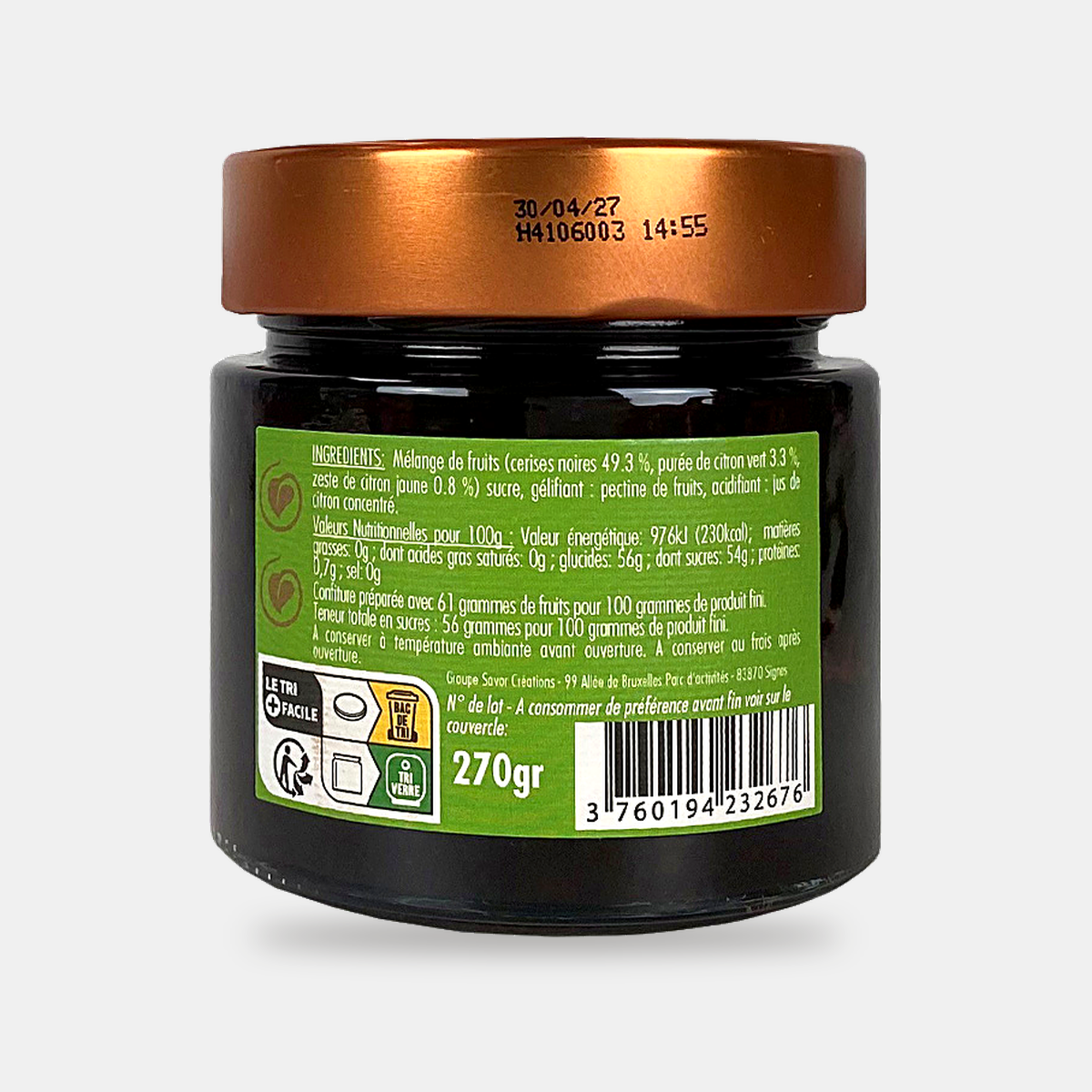 Kirsch-Limetten-Konfitüre