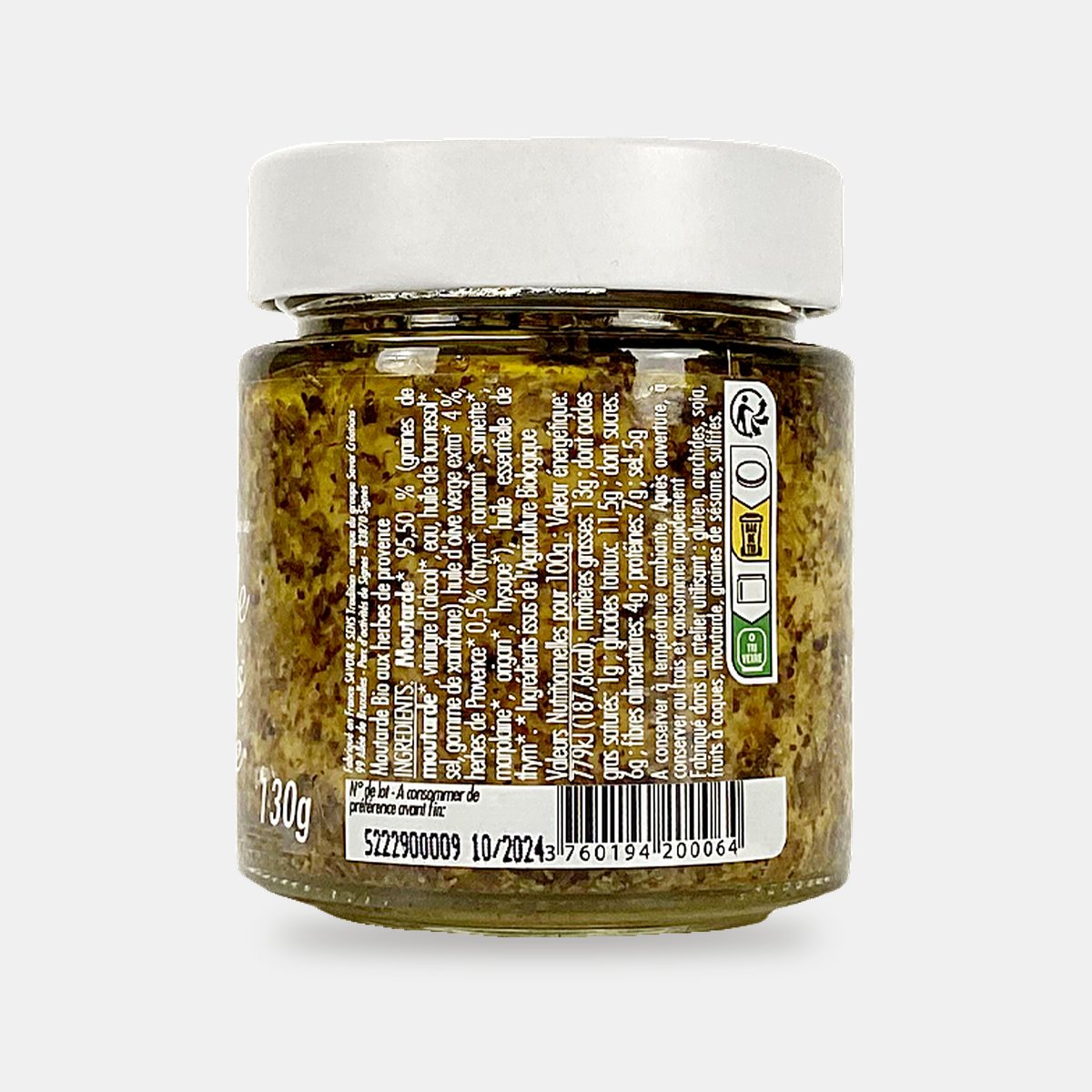 Bio-Senf mit Kräutern der Provence