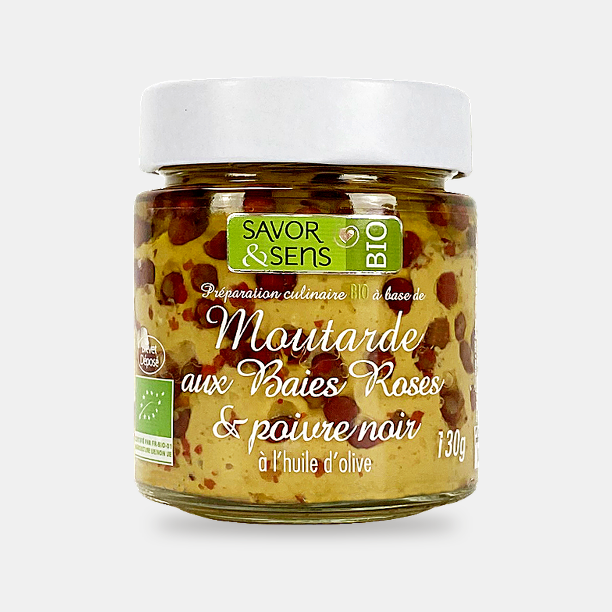 Organic pink peppercorn & black pepper mustard