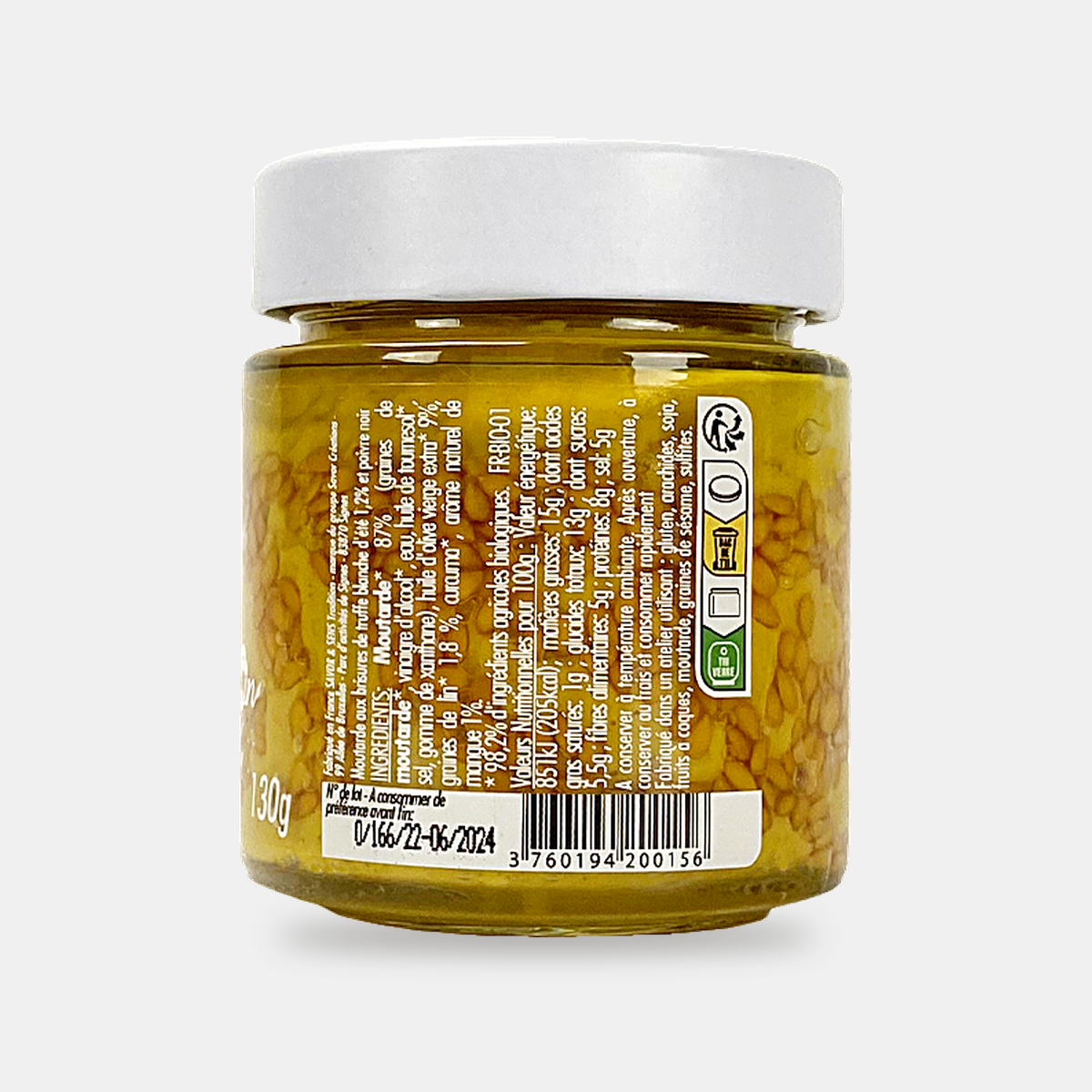 Organic mango & flaxseed flavored mustard