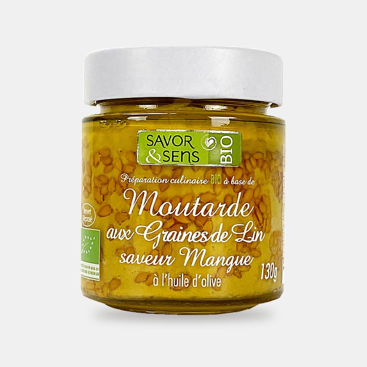 Organic mango & flaxseed flavored mustard