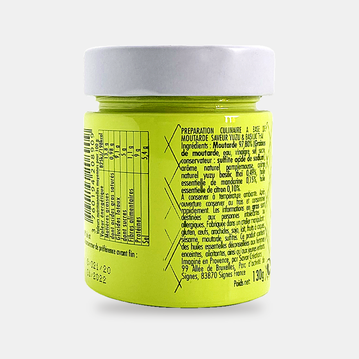 Moutarde saveur yuzu & basilic thaï