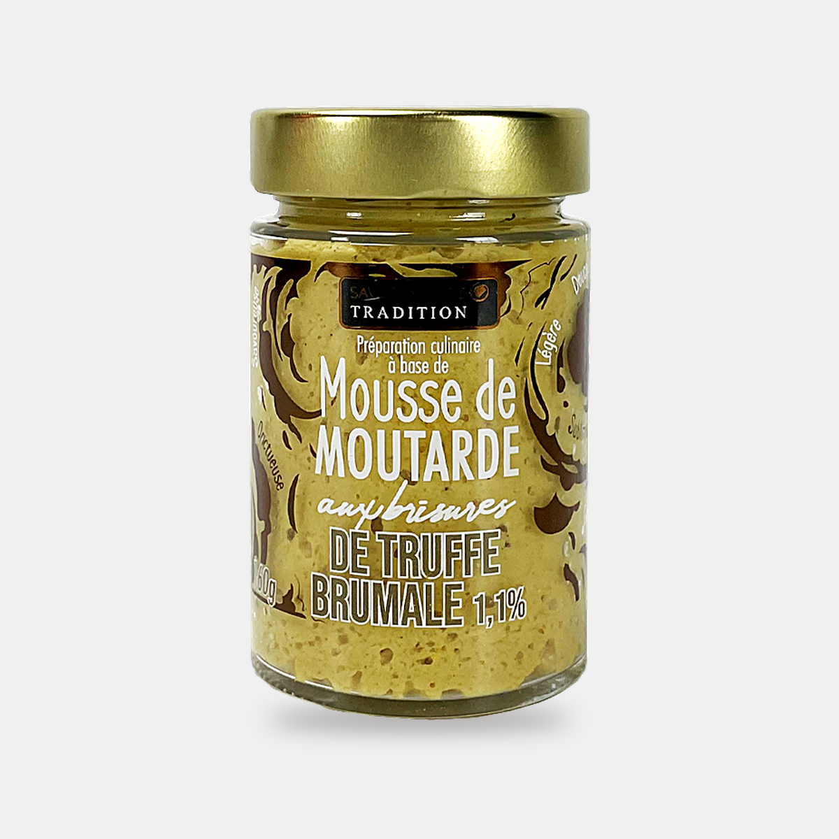 Mustard mousse with bits of brumale truffle