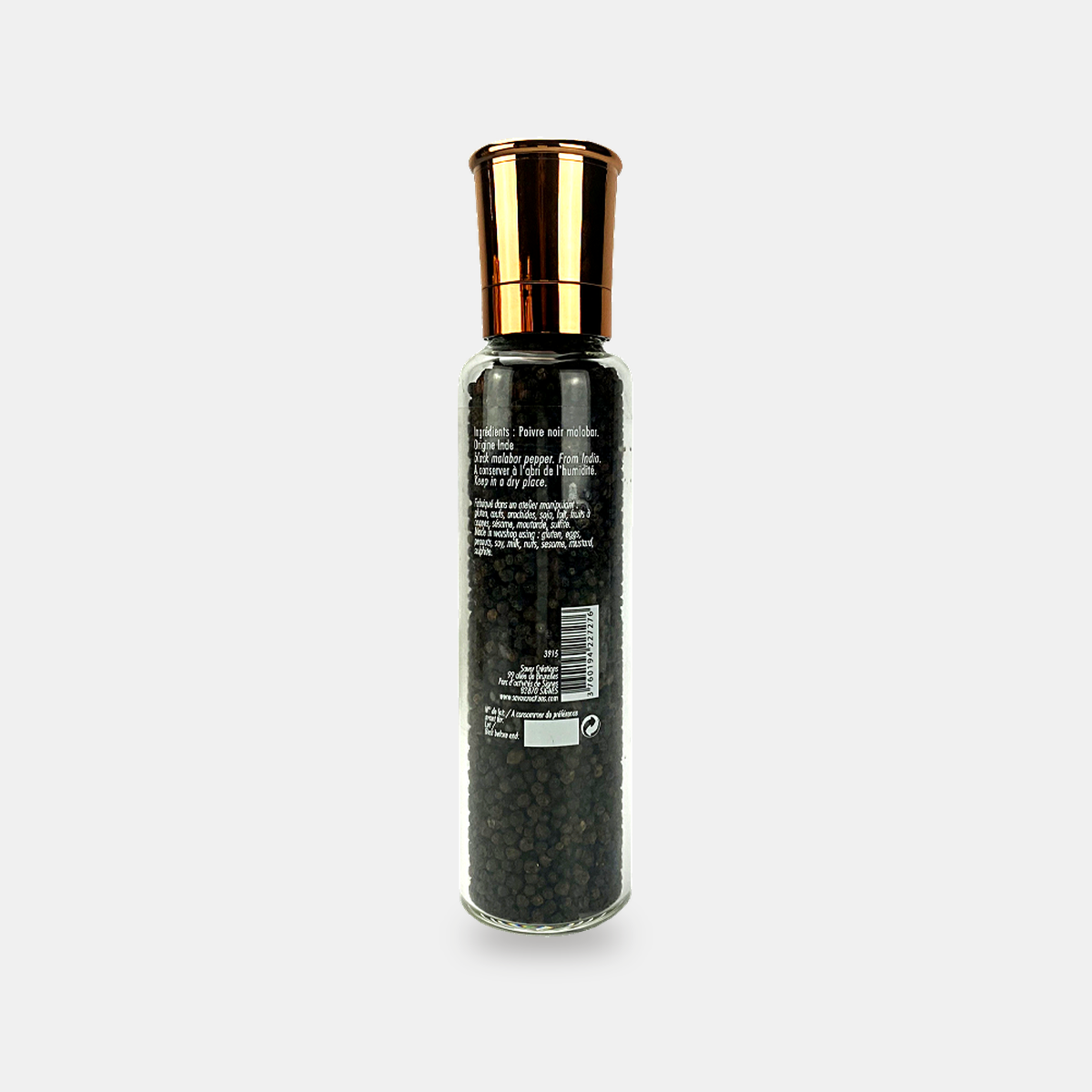 Schwarzer Malabar-Pfeffer aus Indien – große Mühle 180 g