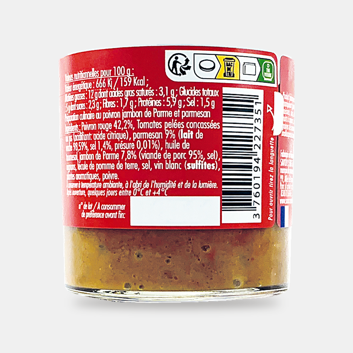 Paprika, Parmaschinken und Parmesan
