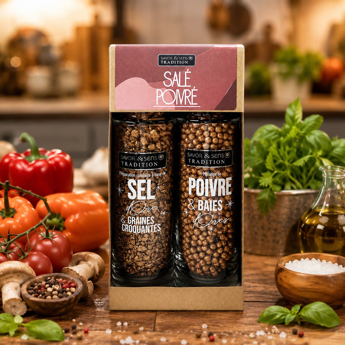 Stimmungsbild – Salz-Pfeffer-Duo — Salz & Roségold-Pfeffer