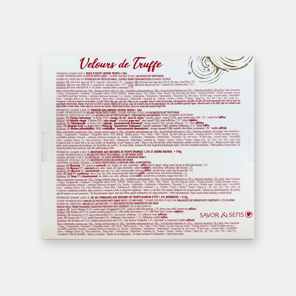 Coffret Velours de Truffe – dos
